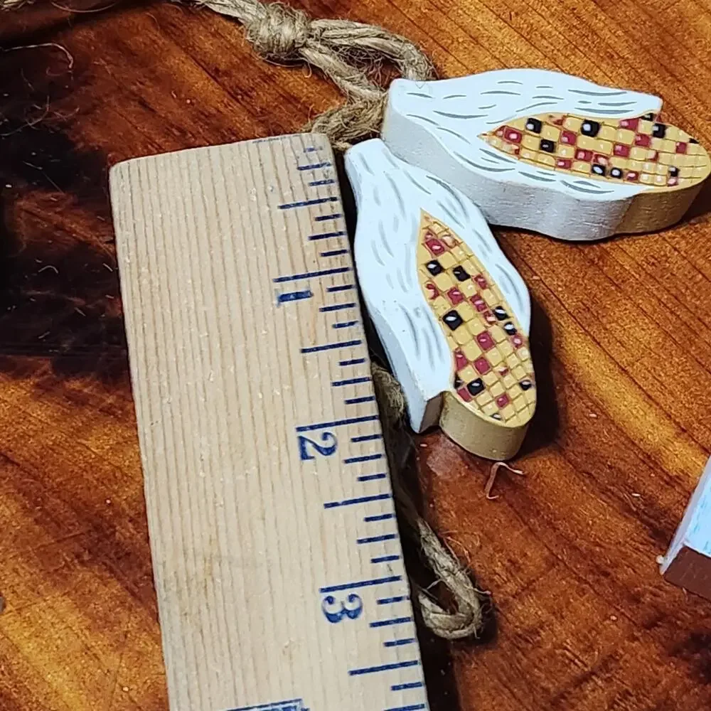 Vtg Goose Country Ornaments Wooden Painted Farmhouse Barn Christmas Wreath Craft